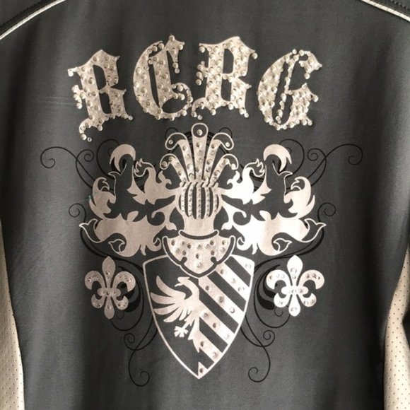 Like New BCBG MaxAzria Athleisure Two-Tone Stretch Jeweled Athletics Jacket - Picture 5 of 7